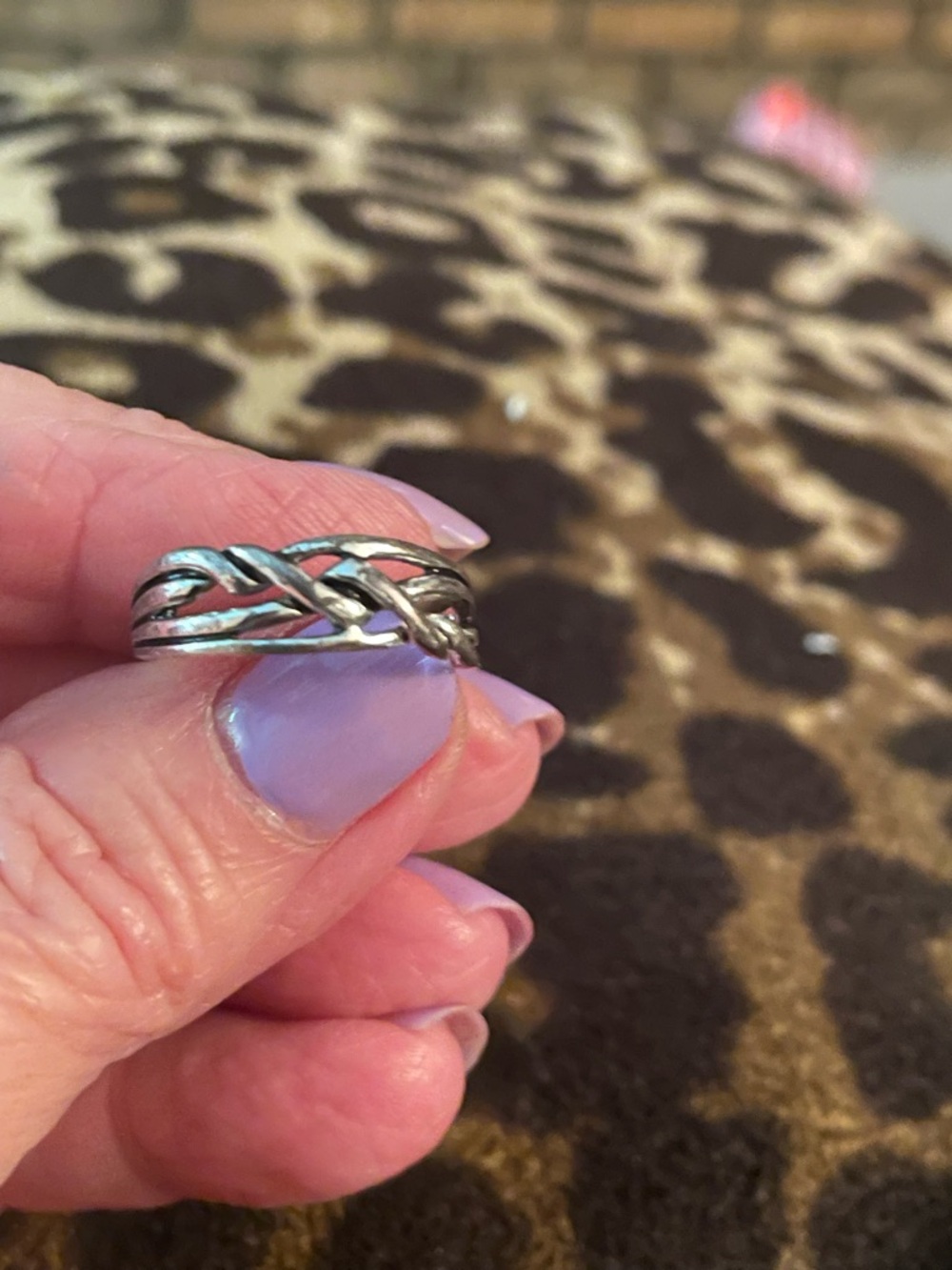 Silver Braided Band Ring - Silver